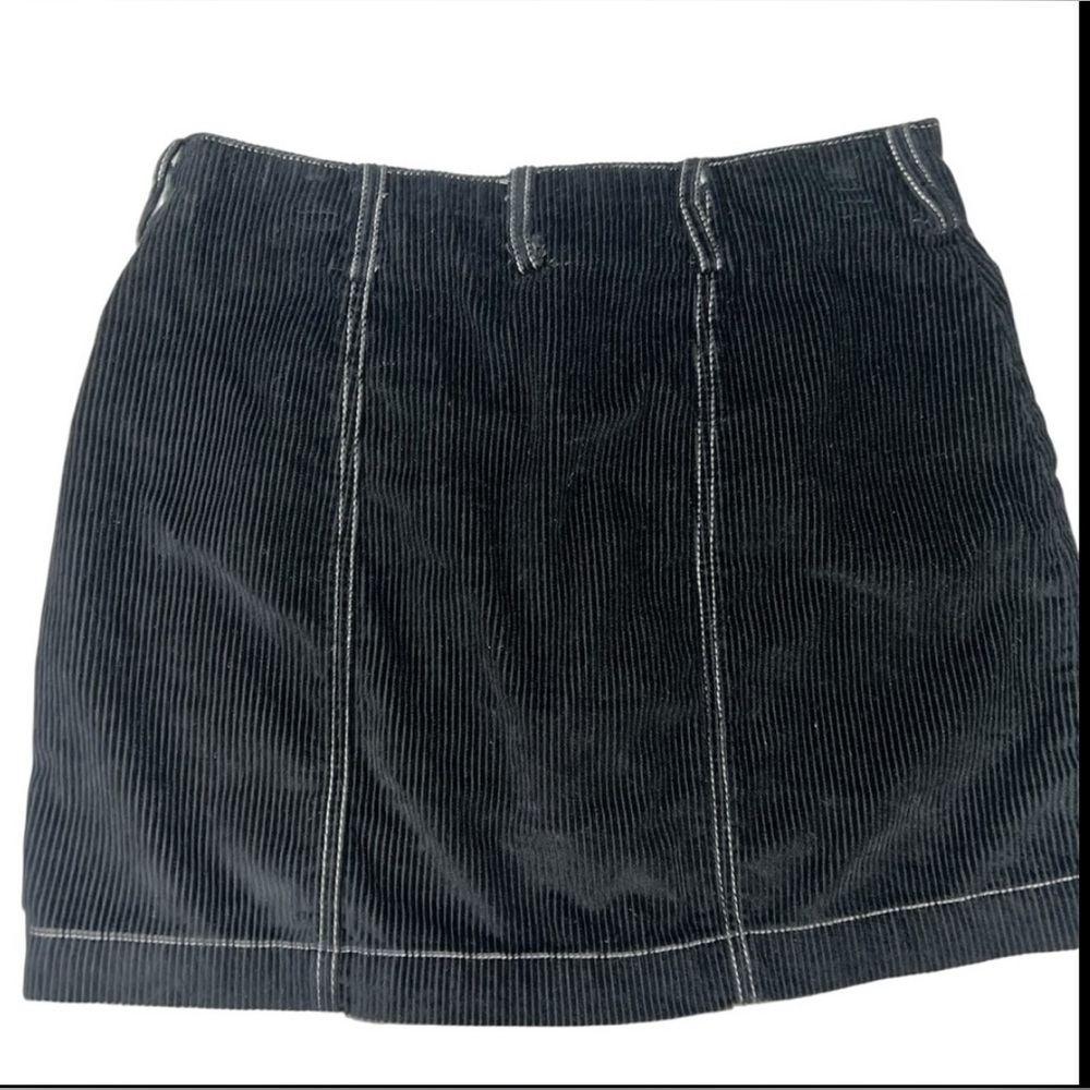 BDG Black Corduroy Skirt with White Stitching - Picture 4 of 9